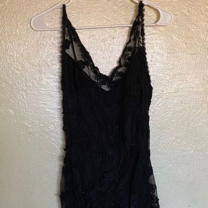 Asymmetrical Black Lace Maxi Dress♟